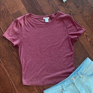 Maroon Cropped T-shirt